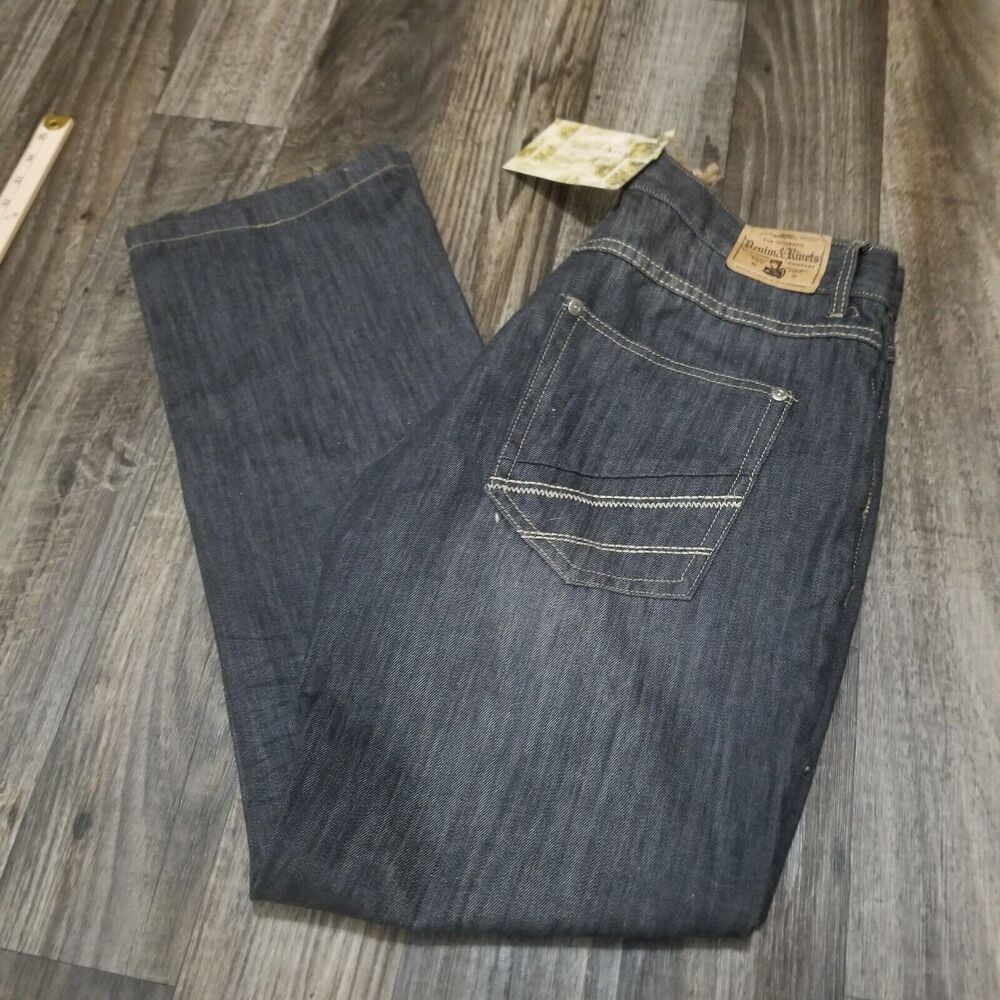 Denim and Rivets Jeans‎ Mens 38x32 Black Denim Straight Fit Y2k Hiphop